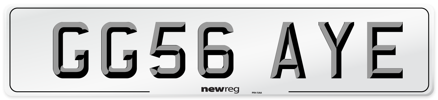 GG56 AYE Number Plate from New Reg